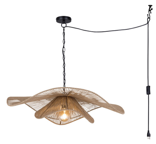 Canarm - IPL2273B01NA32 - One Light Pendant - Malana - Natural + Black