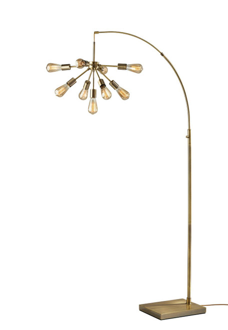 Adesso Home - 3791-21 - Nine Light Floor Lamp - Sputnik - Antique Brass