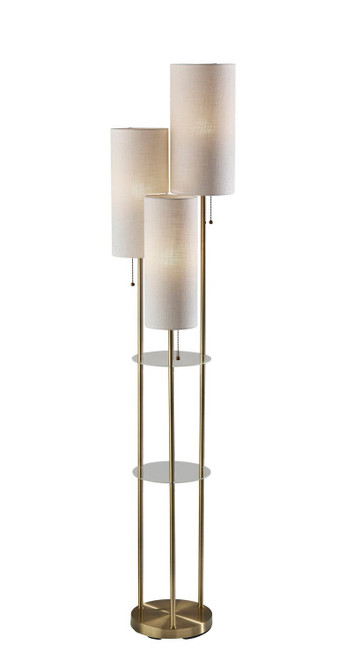 Adesso Home - 4305-21 - Three Light Floor Lamp - Trio - Antique Brass