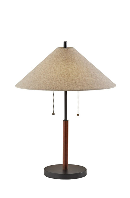 Adesso Home - 5183-15 - Two Light Table Lamp - Palmer - Black & Walnut Wood