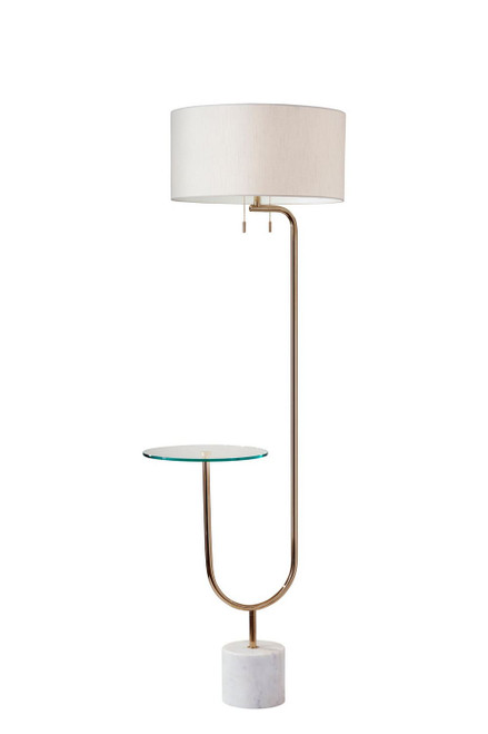 Adesso Home - 5426-21 - Two Light Floor Lamp - Sloan - Polished Nickel / White Marble