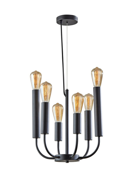 Adesso Home - 6197-01 - Six Light Pendant - Rory - Black