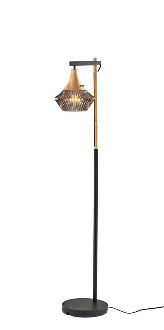 Adesso Home - 6515-12 - Floor Lamp - Elsie - Black & Natural Wood