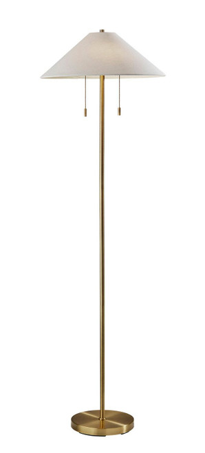 Adesso Home - 9401-21 - Two Light Floor Lamp - Claremont - Antique Brass