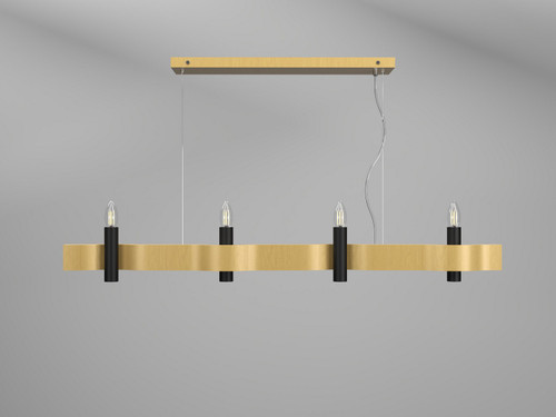 Accord Lighting - 1523.49 - Four Light Pendant - Flow - Organic Gold
