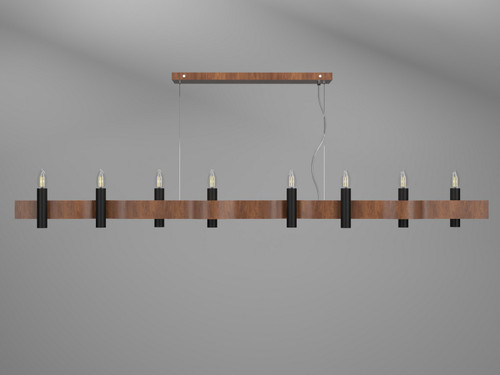 Accord Lighting - 1524.06 - Eight Light Pendant - Flow - Imbuia