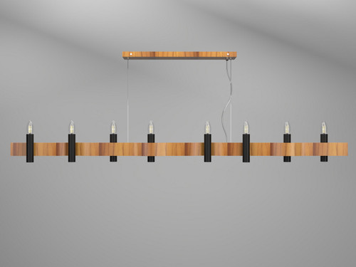Accord Lighting - 1524.12 - Eight Light Pendant - Flow - Teak