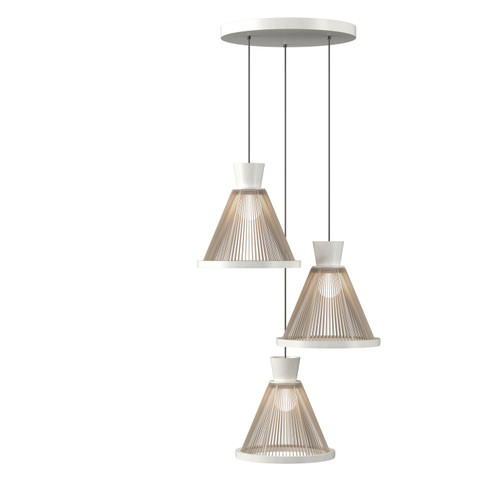 Accord Lighting - 1541.47 - Three Light Pendant - Corda - Organic White