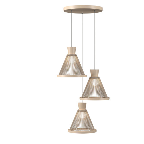 Accord Lighting - 1541.48 - Three Light Pendant - Corda - Organic Cappuccino