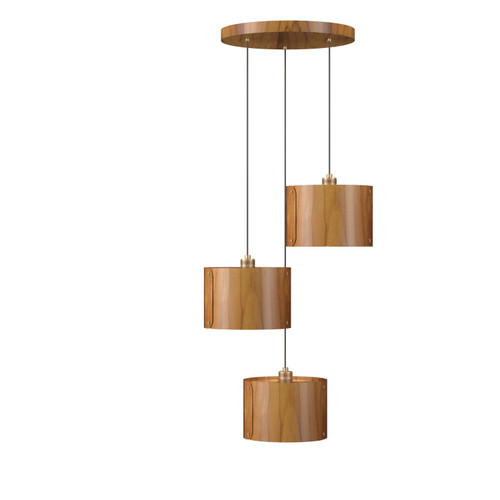 Accord Lighting - 1543.12 - Three Light Pendant - Element - Teak
