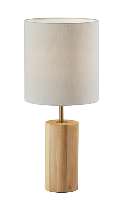 Adesso Home - 1507-12 - Table Lamp - Dean - Natural Oak Wood W. Antique Brass