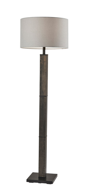 Adesso Home - 3498-01 - Floor Lamp - Kona - Mdf W. Black Washed Wood Pvc Veneer & Black