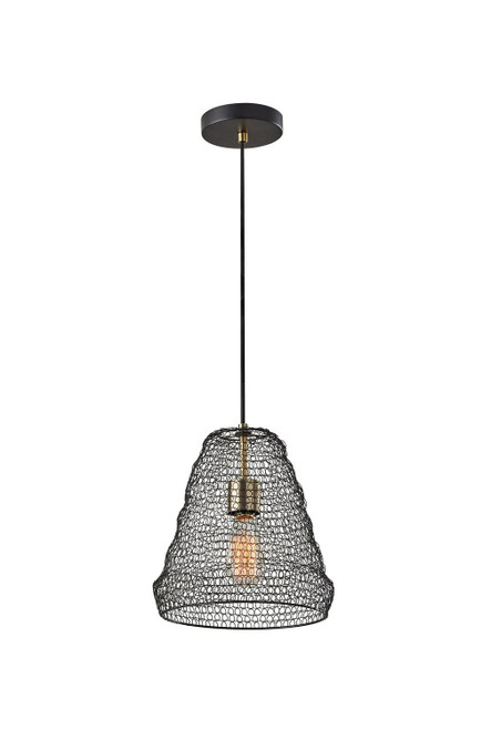 Adesso Home - 3567-01 - Pendant - Sheridan - Black W. Antique Brass