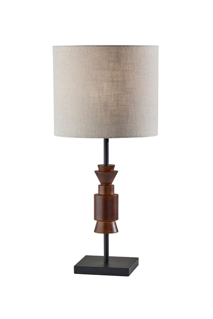 Adesso Home - 4048-15 - Table Lamp - Elton - Black + Walnut Wood Rubber Wood