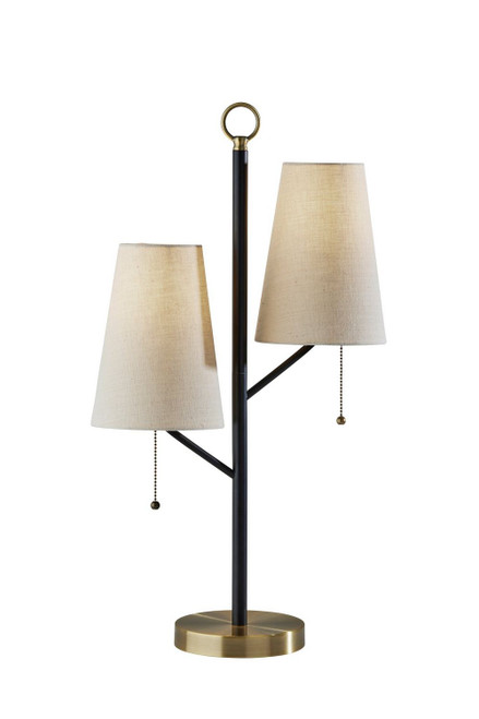 Adesso Home - 4175-01 - Two Light Table Lamp - Daniel - Black W. Antique Brass