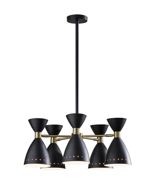 Adesso Home - 4280-01 - Five Light Chandelier - Oscar - Black W. Antique Brass