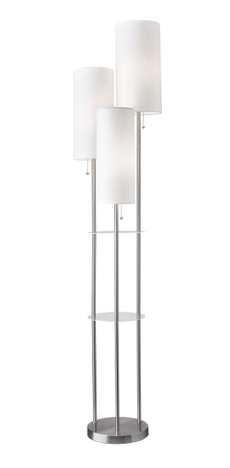 Adesso Home - 4305-22 - Three Light Floor Lamp - Trio - Brushed Steel
