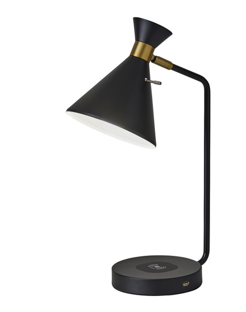 Adesso Home - 4507-01 - Desk Lamp - Maxine - Matte Black W. Antique Brass