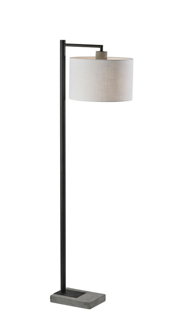Adesso Home - 5019-01 - Floor Lamp - Devin - Black W. Grey Cement