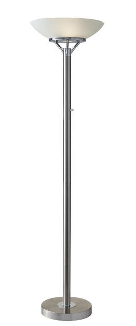 Adesso Home - 5023-22 - Two Light Torchiere - Expo - Brushed Steel W. Chrome