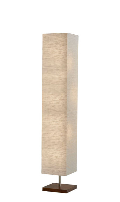 Adesso Home - 8022-15 - Three Light Floorchiere - Dune - Brushed Steel W. Walnut Rubberwood