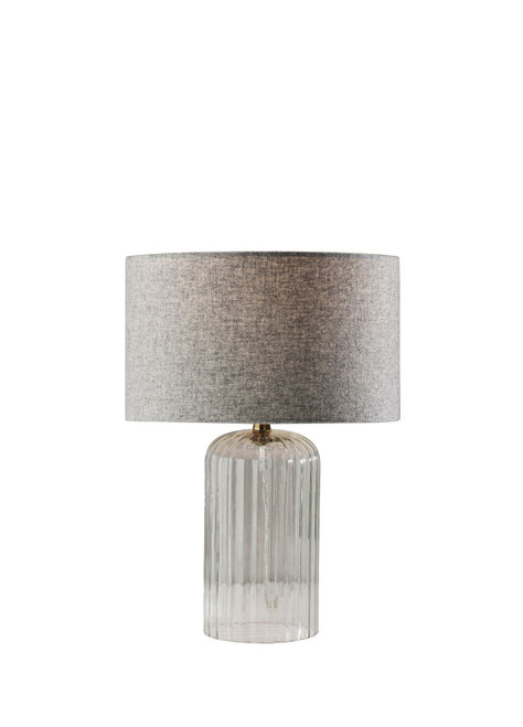 Adesso Home - SL3715-03 - Table Lamp - Carrie - Clear Ribbed Glass W. Antique Brass Neck