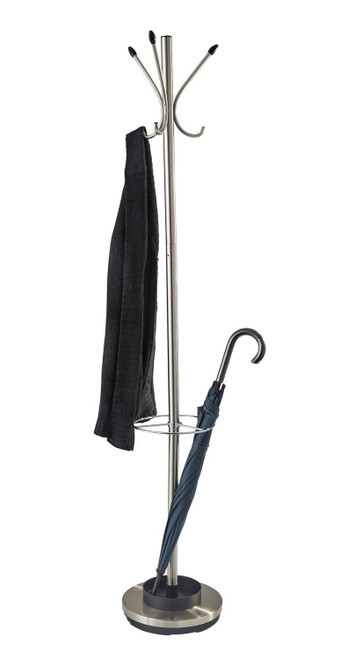 Adesso Home - WK2058-22 - Coat Rack - Brushed Steel W. Black Wood