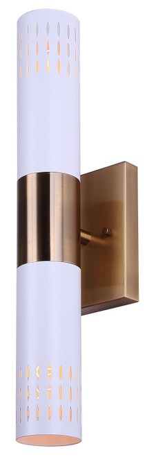 Canarm - IWF2247B02GDW - Two Light Wall Fixture - Gracie - Gold + Matte White