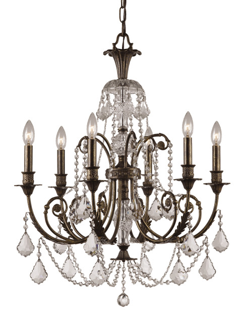 Crystorama - 5116-EB-CL-MWP - Six Light Chandelier - Regis - English Bronze