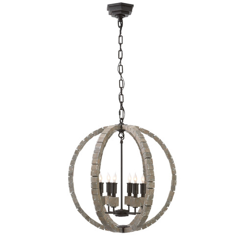 Visual Comfort Signature - CHC 5130BW - Six Light Chandelier - crystal cube - Belgian White
