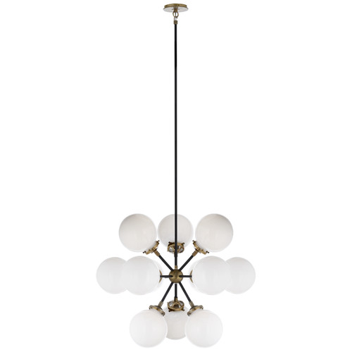 Visual Comfort Signature - S 5270HAB/BLK-WG - 12 Light Chandelier - Bistro - Hand-Rubbed Antique Brass