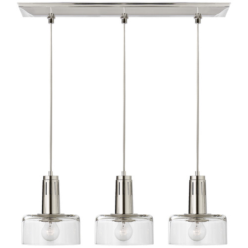 Visual Comfort Signature - TOB 5704PN-CG - Three Light Pendant - Iris - Polished Nickel