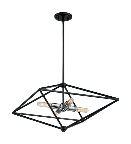 Nuvo Lighting - 60-7009 - Four Light Pendant - Legend - Black / Polished Nickel