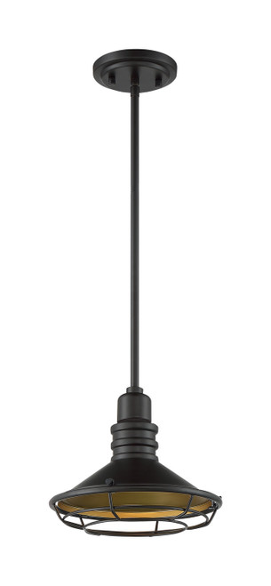 Nuvo Lighting - 60-7043 - One Light Pendant - Blue Harbor - Dark Bronze / Gold