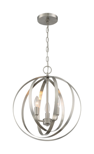 Nuvo Lighting - 60-7047 - Three Light Pendant - Pendleton - Brushed Nickel