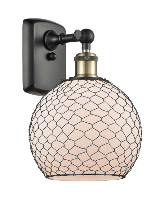 Innovations - 516-1W-BAB-G121-8CBK - One Light Wall Sconce - Ballston - Black Antique Brass