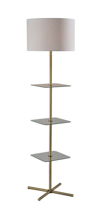 Adesso Home - 3189-21 - Floor Lamp - Imogen - Anitique BrassClear Glass Shelf