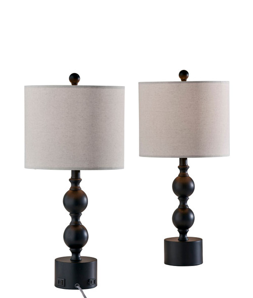 Adesso Home - SL0376-01 - 2 Pc Table Lamp Pack - Julius - Black Finsh With Linen