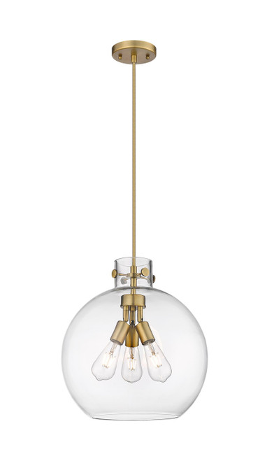 Innovations - 410-3PL-BB-G410-14CL - Three Light Pendant - Downtown Urban - Brushed Brass