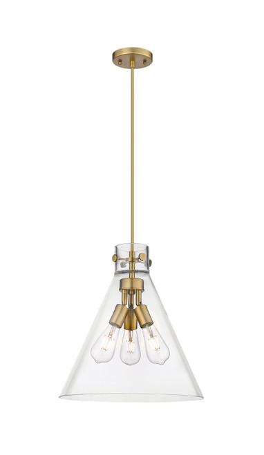 Innovations - 410-3PL-BB-G411-14CL - Three Light Pendant - Downtown Urban - Brushed Brass
