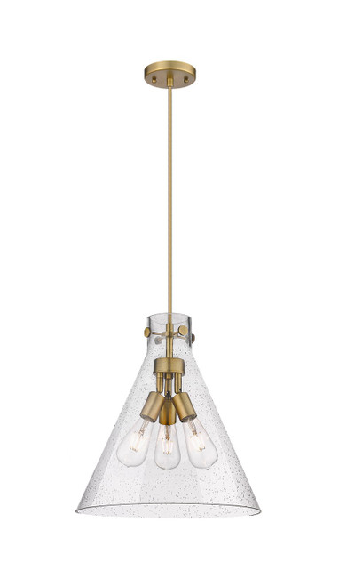 Innovations - 410-3PL-BB-G411-14SDY - Three Light Pendant - Downtown Urban - Brushed Brass