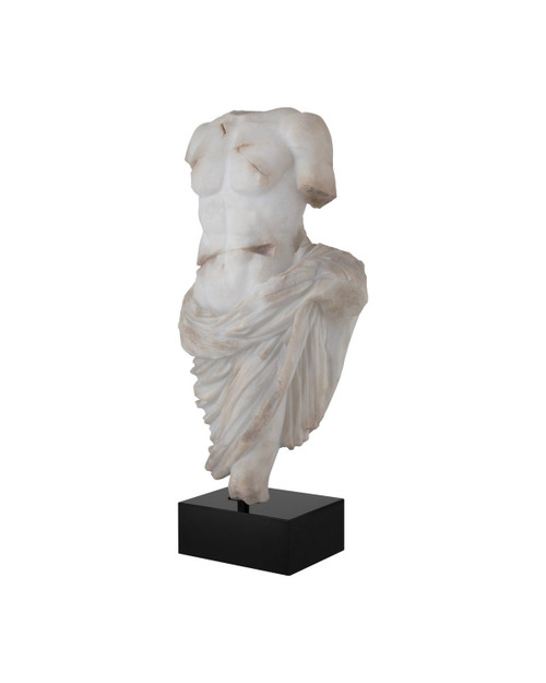 Currey and Company - 1200-1085 - Torso on Metal Stand - Delos - Antique Off-White / Black