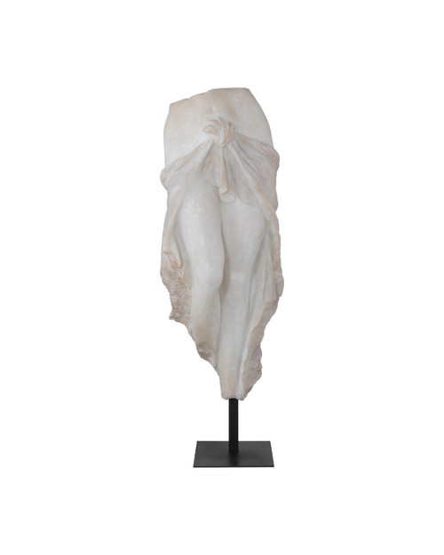 Currey and Company - 1200-1090 - Fragment on Metal Stand - Ishtar - Antique Off-White / Black
