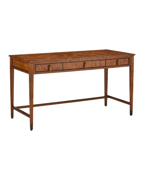 Currey and Company - 3000-0343 - Writing Desk - Evie - Mappa Burl / Brass