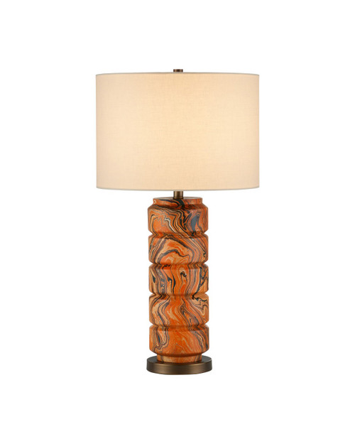 Currey and Company - 6000-1087 - One Light Table Lamp - Crantock - Marbelized Orange