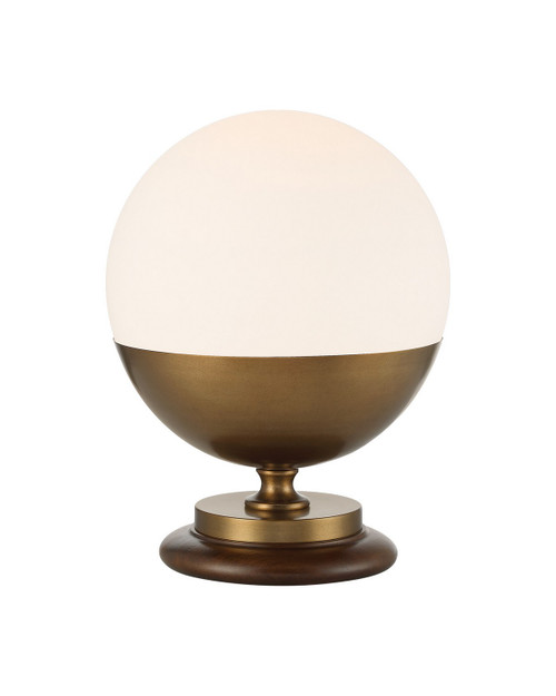 Currey and Company - 6000-1103 - LED Table Lamp - Orbis - Textured Antique Brass / Milk / Natural