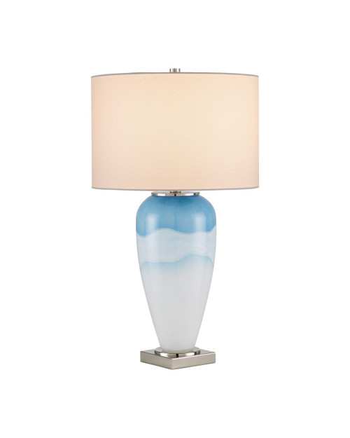 Currey and Company - 6000-1122 - One Light Table Lamp - Heaven - Cloudy Blue / Nickel