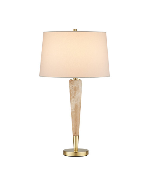Currey and Company - 6000-1128 - One Light Table Lamp - Battus - Natural / Satin Brass