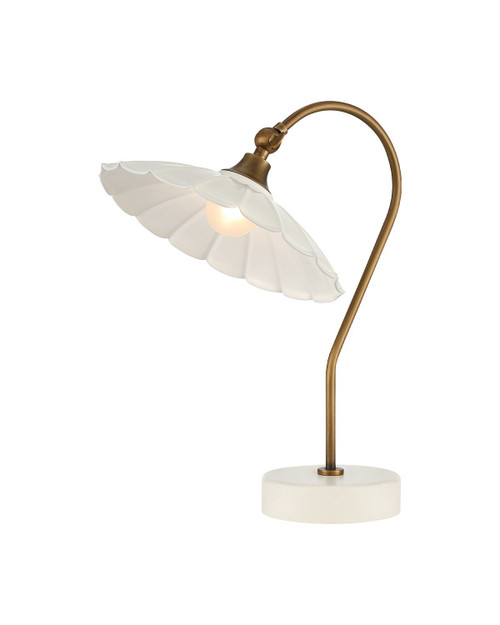 Currey and Company - 6700-0029 - LED Table Lamp - Springe - White / Antique Brass