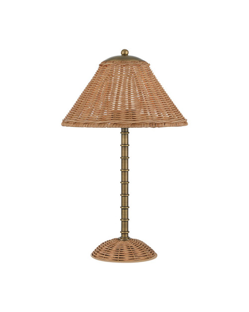 Currey and Company - 6700-0033 - One Light Table Lamp - Skitter - Natural / Antique Brass